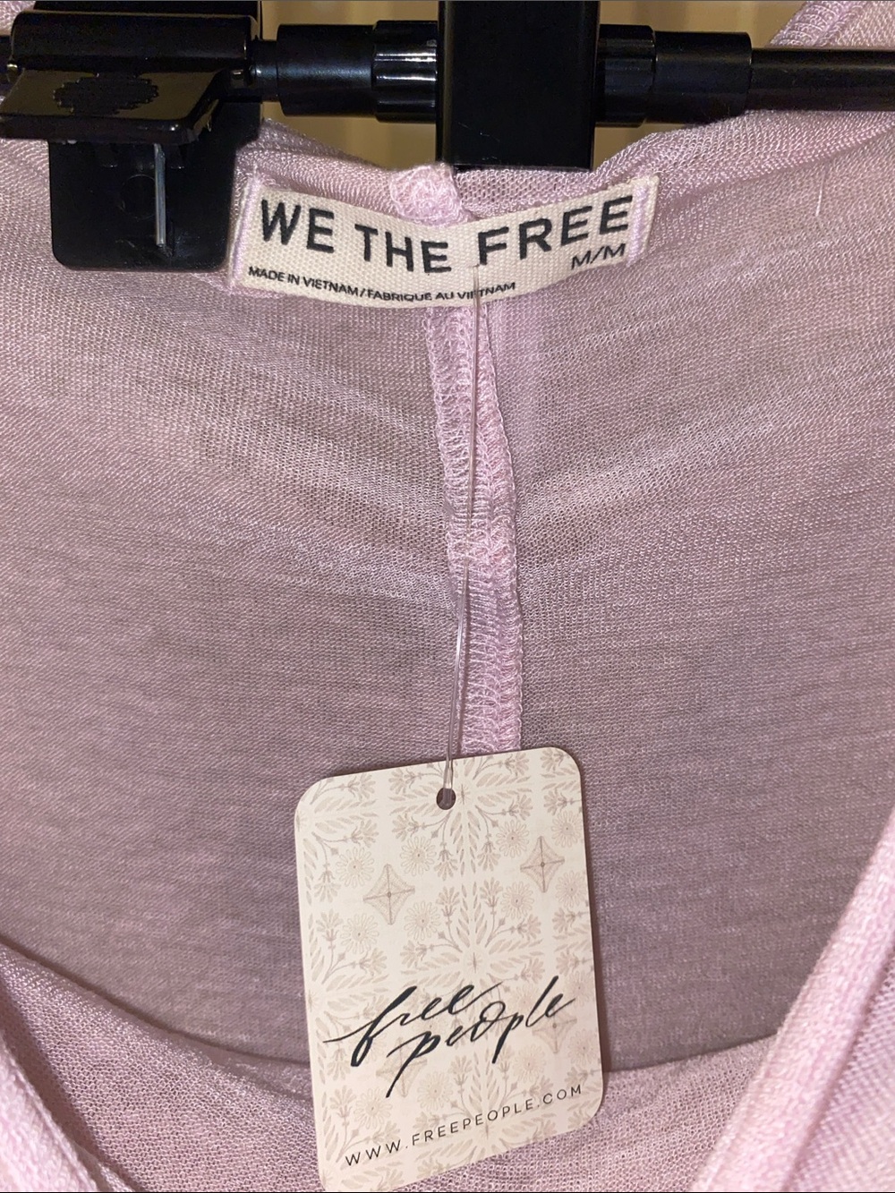 NWT FREE PEOPLE PEPPERMINT BOAT NECK TOP (SHEER) IN LILAC BLOOM SIZE MEDIUM - Picture 3 of 4